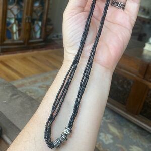 Napier black beaded necklace (Id)